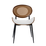 Flora Curved Wood Backrest Faux Leather Upholstery Cushion Dining Chair (Optional Types)