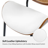 Flora Curved Wood Backrest Faux Leather Upholstery Cushion Dining Chair (Optional Types)
