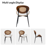 Flora Curved Wood Backrest Faux Leather Upholstery Cushion Dining Chair (Optional Types)