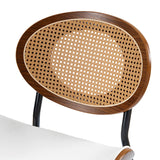 Flora Curved Wood Backrest Faux Leather Upholstery Cushion Dining Chair (Optional Types)