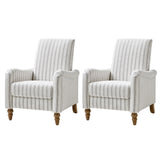 4-Piece Striped Farmhouse Living Room Set (Sofa, Loveseat, Recliner & Lift-Top Coffee Table