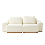 Terra Cloud 139" Boneless Sectional Sofa with Table - Deep-Seated Sectional for Modern Living Rooms