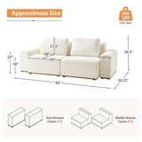 Terra Cloud 139" Boneless Sectional Sofa with Table - Deep-Seated Sectional for Modern Living Rooms