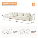Terra Cloud 139" Boneless Sectional Sofa with Table - Deep-Seated Sectional for Modern Living Rooms