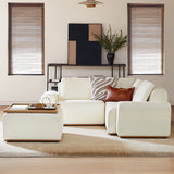 Terra Cloud 139" Boneless Sectional Sofa with Table - Deep-Seated Sectional for Modern Living Rooms