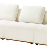 Terra Cloud 139" Boneless Sectional Sofa with Table - Deep-Seated Sectional for Modern Living Rooms