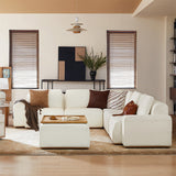 Terra Cloud 139" Boneless Sectional Sofa with Table - Deep-Seated Sectional for Modern Living Rooms