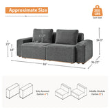 Terra Cloud 139" Boneless Sectional Sofa with Table - Deep-Seated Sectional for Modern Living Rooms