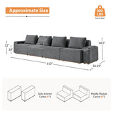 Terra Cloud 139" Boneless Sectional Sofa with Table - Deep-Seated Sectional for Modern Living Rooms