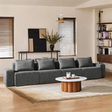Terra Cloud 139" Boneless Sectional Sofa with Table - Deep-Seated Sectional for Modern Living Rooms