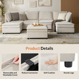 Harmetrix 8-Seater Soft Sectional Couch with Storage