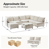 Harmetrix Oversized Soft Sectional Couch with Storage