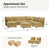 Harmetrix Oversized Soft Sectional Couch with Storage