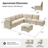 Victoria Oversized Modular Power Reclining Sectional Sofa with Hidden Storage