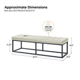 Amparo Mid-century Modern Bench with metal base