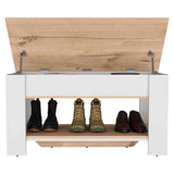 Tuhome Austin Storage Table with Liftable Top Compartment, Extendable Table Shelf, Lower Shoe Rack Shelf, Modern Entryway and Living Room Organizer, Functional Storage Furniture with Clean Contemporary Design