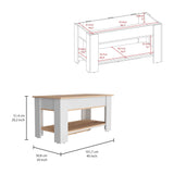 Tuhome Austin Storage Table with Liftable Top Compartment, Extendable Table Shelf, Lower Shoe Rack Shelf, Modern Entryway and Living Room Organizer, Functional Storage Furniture with Clean Contemporary Design