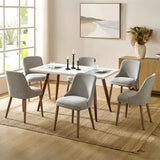 Zara Dining Chair with Curved Backrest, Natural Wood Legs & Comfortable Cushion,Set of 2