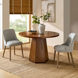 Zara Dining Chair with Curved Backrest, Natural Wood Legs & Comfortable Cushion,Set of 2