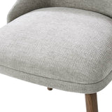 Zara Dining Chair with Curved Backrest, Natural Wood Legs & Comfortable Cushion,Set of 2