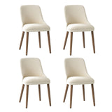 Zara Dining Chair with Curved Backrest, Natural Wood Legs & Comfortable Cushion,Set of 2