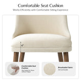Zara Dining Chair with Curved Backrest, Natural Wood Legs & Comfortable Cushion,Set of 2