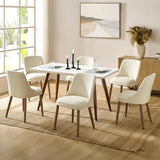Zara Dining Chair with Curved Backrest, Natural Wood Legs & Comfortable Cushion,Set of 2