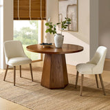 Zara Dining Chair with Curved Backrest, Natural Wood Legs & Comfortable Cushion,Set of 2