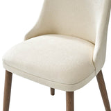 Zara Dining Chair with Curved Backrest, Natural Wood Legs & Comfortable Cushion,Set of 2