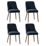 Zara Dining Chair with Curved Backrest, Natural Wood Legs & Comfortable Cushion,Set of 2