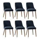 Zara Dining Chair with Curved Backrest, Natural Wood Legs & Comfortable Cushion,Set of 2