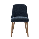 Zara Dining Chair with Curved Backrest, Natural Wood Legs & Comfortable Cushion,Set of 2