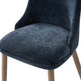 Zara Dining Chair with Curved Backrest, Natural Wood Legs & Comfortable Cushion,Set of 2