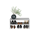 TUHOME Basic Two-Tier Stackable Shoe Rack with Spacious Shelving, Durable Structure for Footwear Organization, Space-Saving Design for Closets and Entryways, Ideal for Expanding Storage and Keeping Everyday Shoes Accessible