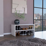 TUHOME Basic Two-Tier Stackable Shoe Rack with Spacious Shelving, Durable Structure for Footwear Organization, Space-Saving Design for Closets and Entryways, Ideal for Expanding Storage and Keeping Everyday Shoes Accessible