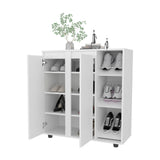 Houck Shoe Rack with 3 Side Tiers, Compact Storage for Shoes, Boots, and Accessories Organizer