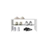 TUHOME Silpa Small Shoe Rack with Three Open Shelves and Compact Modern Design, Space-Saving Footwear Organizer for Entryways, Closets or Narrow Living Spaces, Functional Storage Solution for Everyday Shoes and Accessories