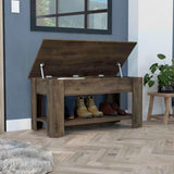 Tuhome Austin Storage Table with Liftable Top Compartment, Extendable Table Shelf, Lower Shoe Rack Shelf, Modern Entryway and Living Room Organizer, Functional Storage Furniture with Clean Contemporary Design