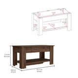 Tuhome Austin Storage Table with Liftable Top Compartment, Extendable Table Shelf, Lower Shoe Rack Shelf, Modern Entryway and Living Room Organizer, Functional Storage Furniture with Clean Contemporary Design