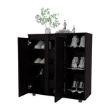 Houck Shoe Rack with 3 Side Tiers, Compact Storage for Shoes, Boots, and Accessories Organizer