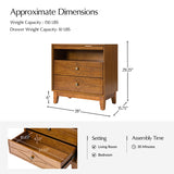 Josefa 3-Drawer Nightstand with Type-C and USB(Optional Types)