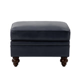 Basilio Contemporary Genuine Leather Ottoman for Living Room