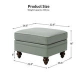 Basilio Contemporary Genuine Leather Ottoman for Living Room