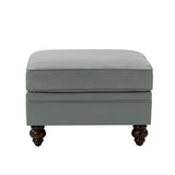Basilio Contemporary Genuine Leather Ottoman for Living Room