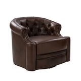 Alonso Classic Chesterfield Genuine Leather Swivel Chair