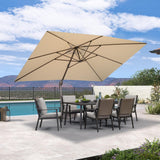 PURPLE LEAF Patio Cantilever Umbrella with Aluminum Offset Hanging for Pool Garden Deck