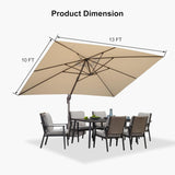 PURPLE LEAF Patio Cantilever Umbrella with Aluminum Offset Hanging for Pool Garden Deck