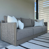 PURPLE LEAF Sanori U-Shaped Patio Couch Set Modular Sofa with Beige Cushions and Ottoman for Balcony