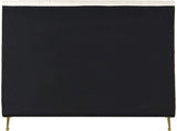 Zara Luxurious Velvet Bed with Channel Tufting and Elegant Gold Legs for a Contemporary Bedroom Retreat