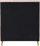 Zara Luxurious Velvet Bed with Channel Tufting and Elegant Gold Legs for a Contemporary Bedroom Retreat